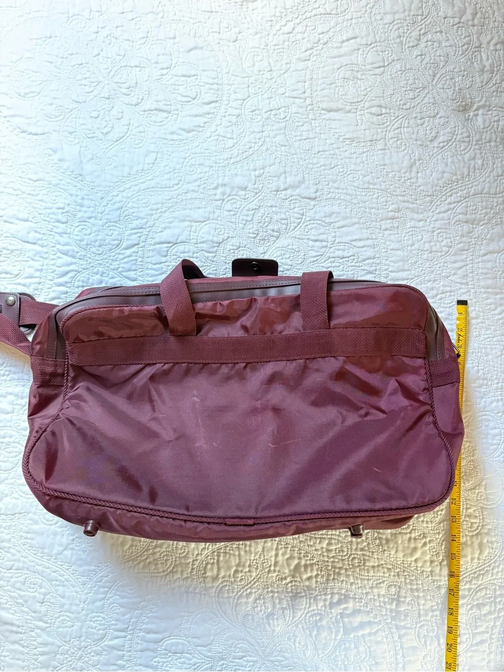 Pierre Cardin Maroon Travel Duffel with Brown Accents